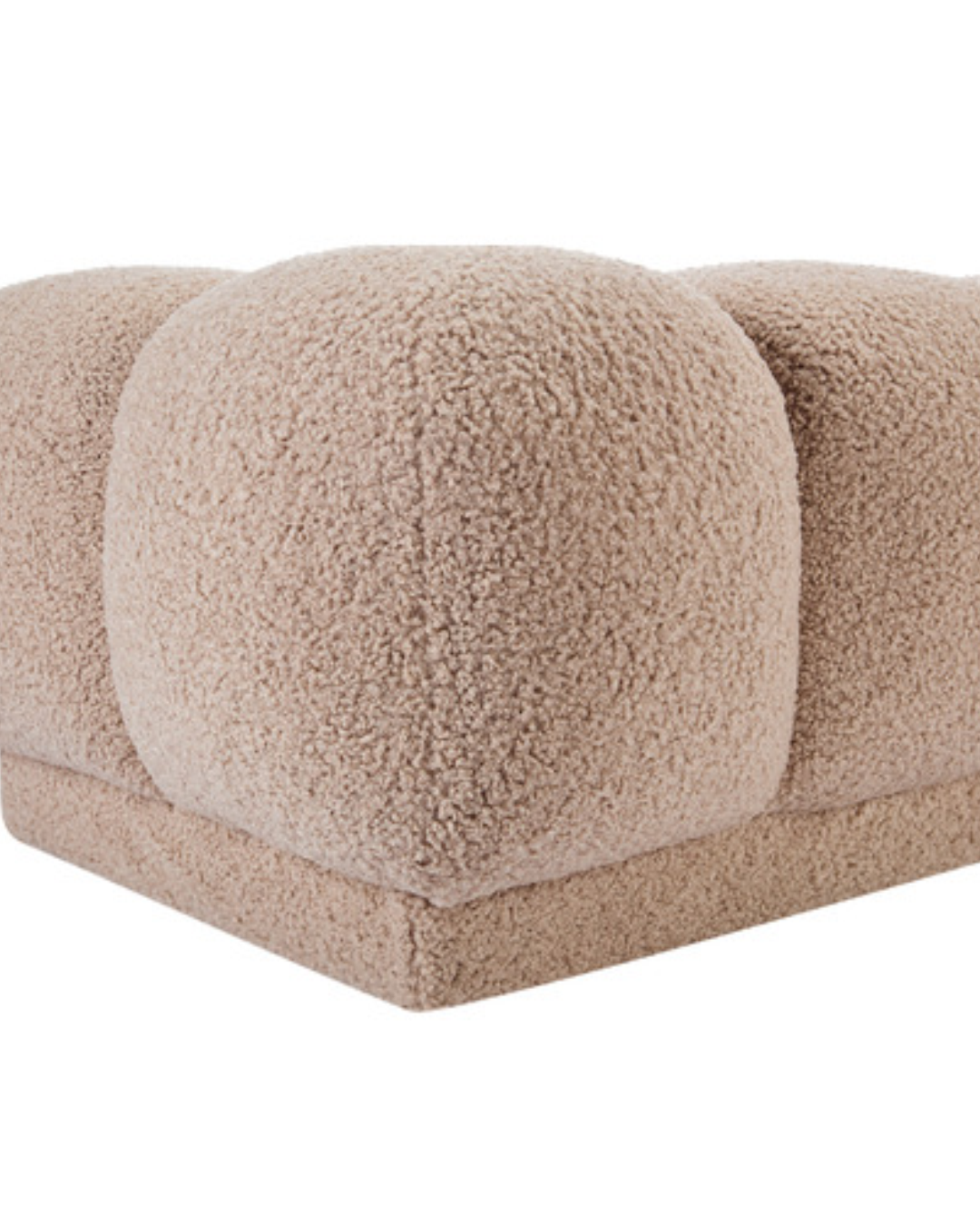 Close-up of corner showing fully padded build of Foxbourne footstool