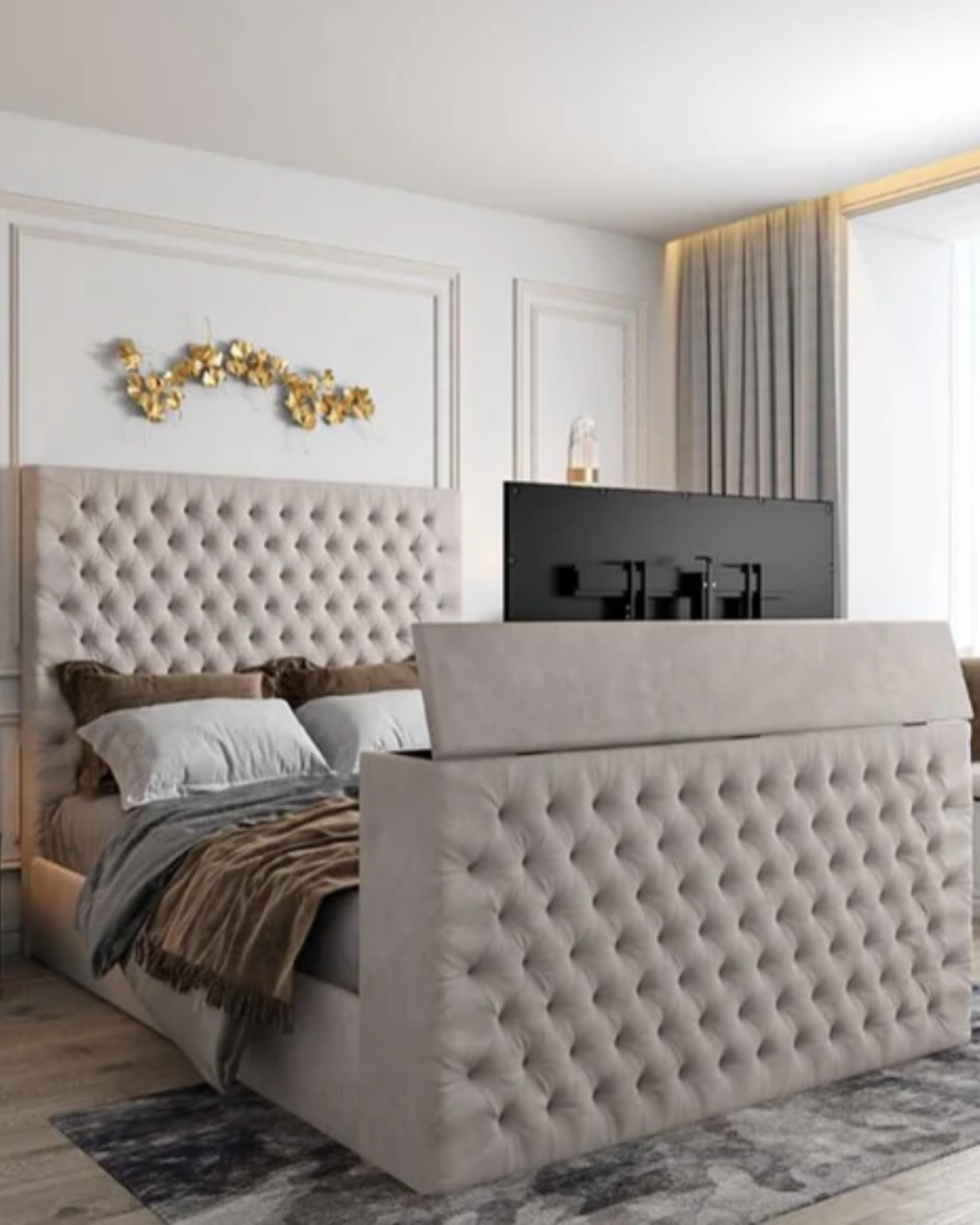 Greygrove Tufted TV Foot-end Bed