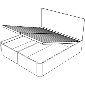 Option selection for Ottoman bed storage